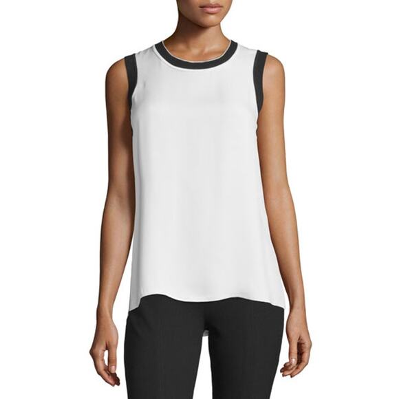 Rag & Bone Maude 100% Silk Georgette Ivory Cream Tank Sleeveless Top - Picture 1 of 12